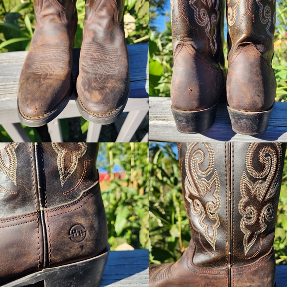 Women's Double H Western Cowgirl boots leather boots size 8.5 cowboy boots - Picture 9 of 15